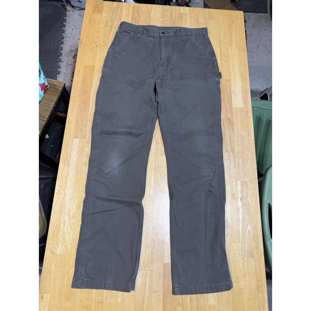 Carhartt B324 DFE Dark Coffee Carpenter Pants 34x36 Brown Workwear